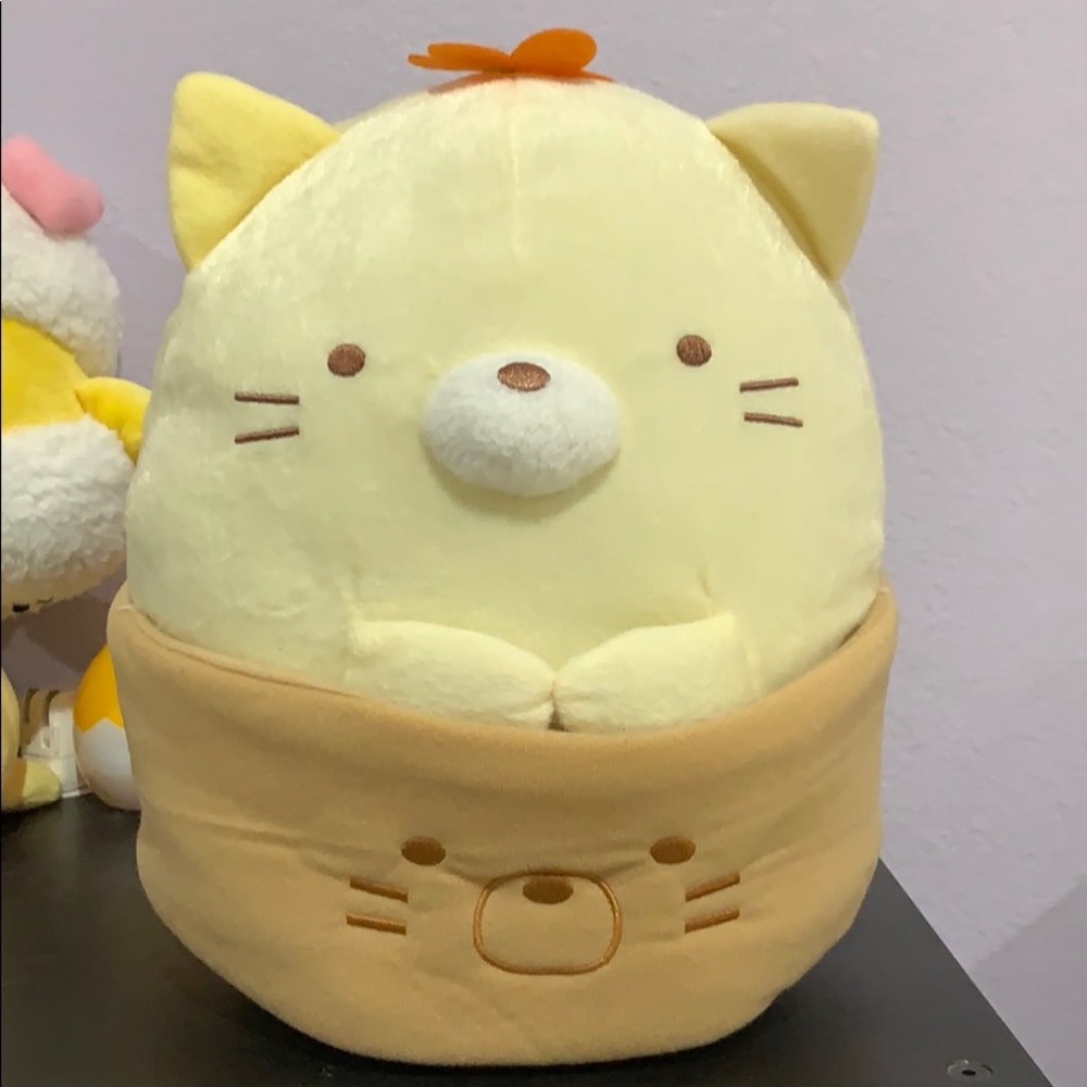 Large Sumikko Gurashi Flower Pot Neko 11” Plush